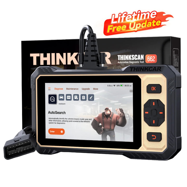 THINKCAR ThinkScan 662 diagnostic tool 4 system OBD2 Scanner Active Test 12 Resets CAN FD Auto Scan tool lifetime free update
