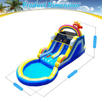 commercial PVC dual track inflatable slide for outdoor, inflatable water slide with splash pool and climbing wall