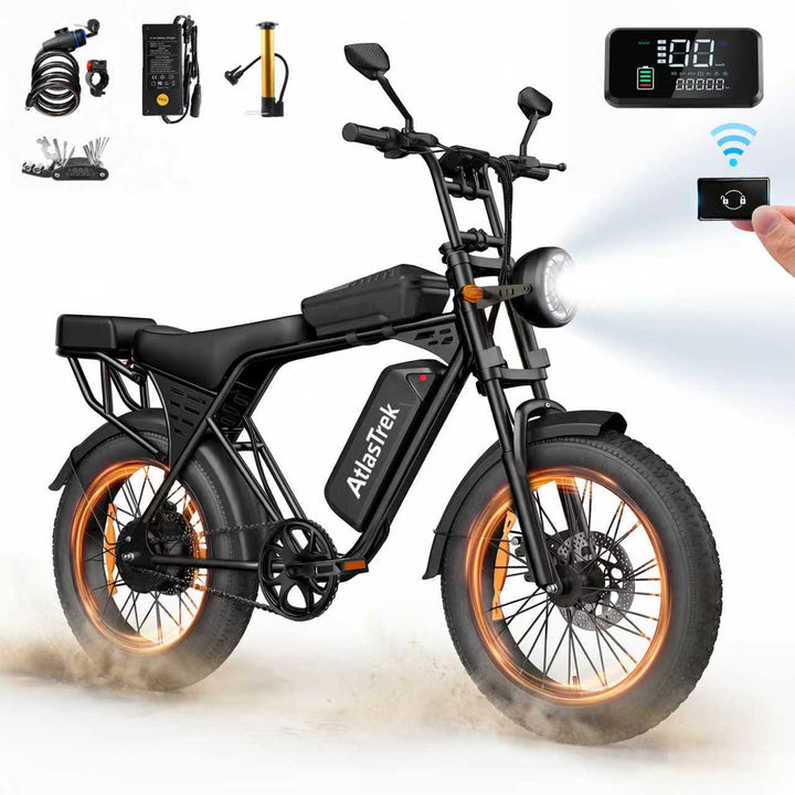 X5 NFC 3-speed lithium-accu electric fiets with dikke banden V20 Pro 20x4.0 48V 250W borstelloze motor voorvering waterdicht