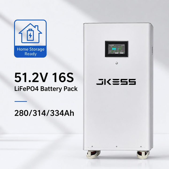 JKESS 51.2V 280Ah 15kWh LiFePO4 Energy storage system 6000 cycles Smart BMS Household solar battery EU stock Germany warehouse
