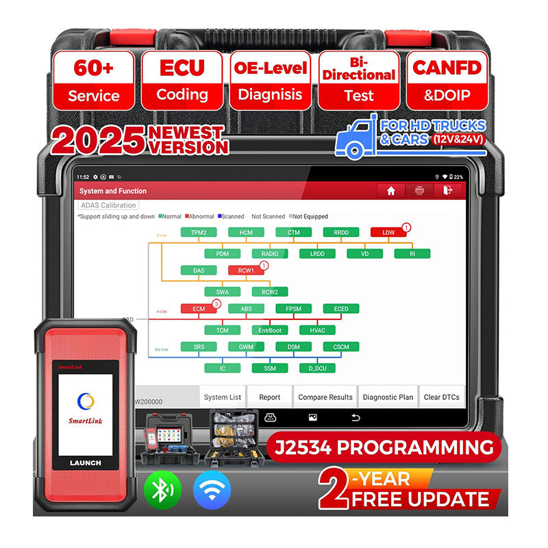 LAUNCH X431 Pro 3S + Smartlink Hd 12V 24V Auto 'S Vrachtwagens Scanner Diesel & Benzine Code reader OBD2 vehicles Tools can F