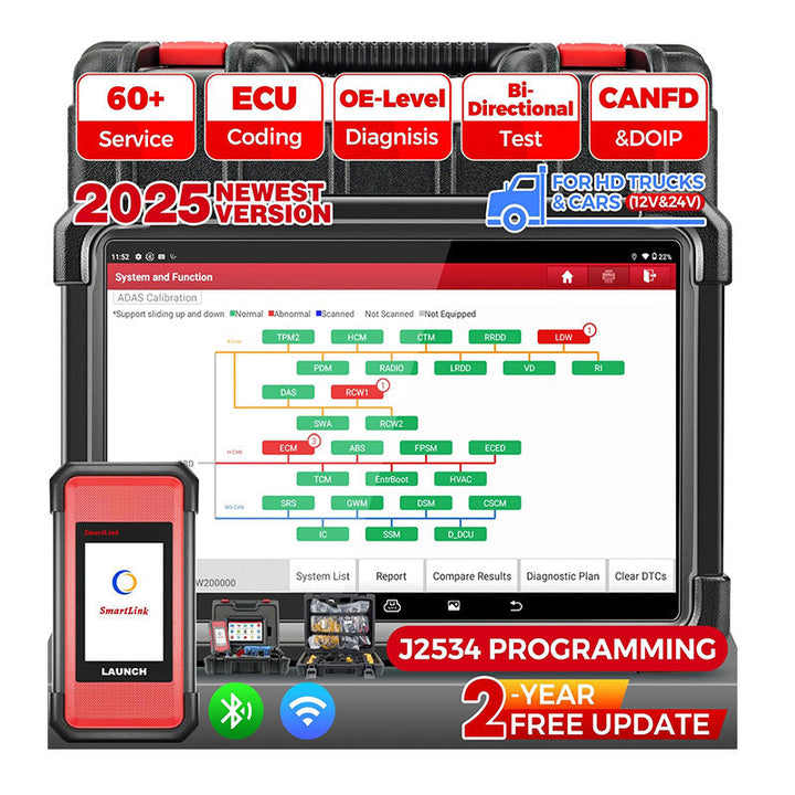 LAUNCH X431 Pro 3S + Smartlink Hd 12V 24V Auto 'S Vrachtwagens Scanner Diesel & Benzine Code reader OBD2 vehicles Tools can F