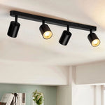 3-lichts 4-lichts railverlichting armaturen matzwart metal richtbare plafondspot GU10 built-in railverlichting