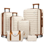 Elegant black design luggage set 6-piece ABS hard-shell luggage with TSA-locks, products from Chinese factory for on tra | Reizen & Bagage