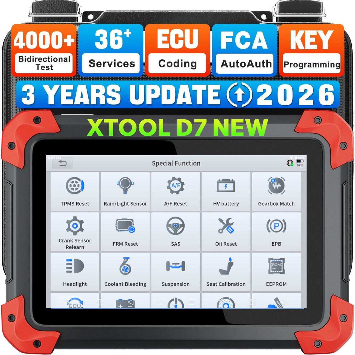 EU Warehouse XTOOL D7 EU Car Motor diagnostic tool EUC Test Diagnostics Tool full system ODB2 scanner with 3 year free update