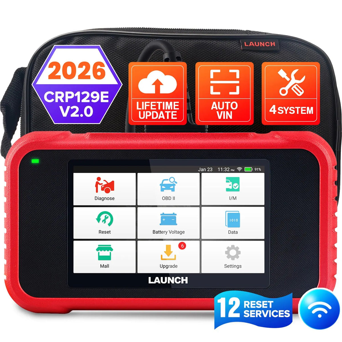 US EU Warehouse LAUNCH CRP129E V2.0 four-system diagnostic tool 12 Reset Scan Tool ABS SRS Transmission Motor code reader