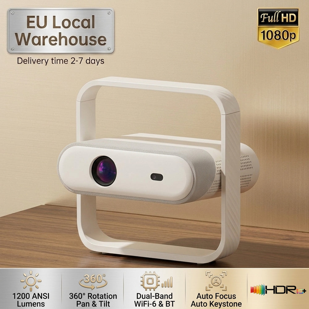 European Warehouse Z7 Projectors Linux Projector Full HD 1080P 360 ° Draaibare Gimbal-projector 1200 ANSI Home Theater