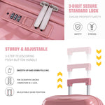 Elegant pink luggage set: 20/24/28 inch hard-shell suitcases for modern travelers, durable trolley luggage with spinner wheels