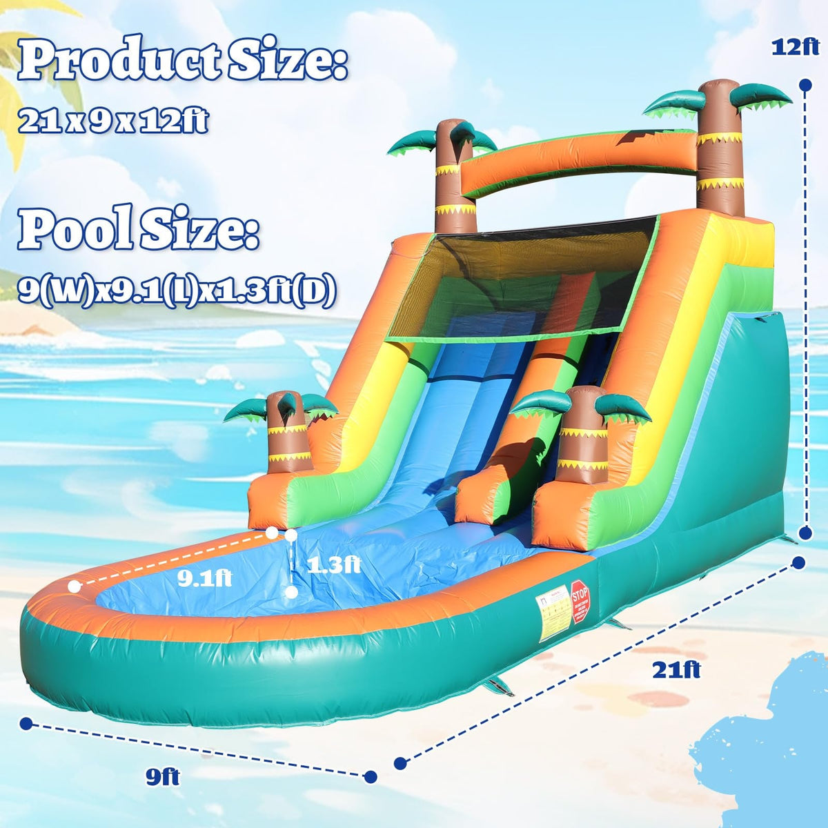 commercial PVC outdoor inflatable water slides for adults and kids with blower for parties in the garden