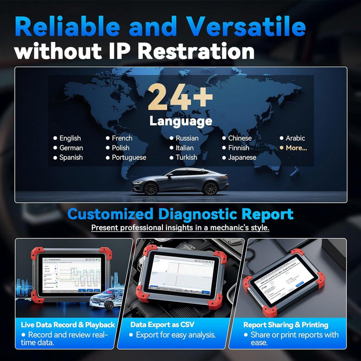 EU Warehouse XTOOL D7EU diagnostic tool for cars and key programming, multi-auto scanner, OBD2 diagnostic tool for All vehicl