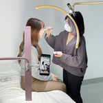 FOSOTO Oversea Warehouse LED Lash Ring Light for schoonheidssalon, bed, artiest, gold half maan LED vloerlamp for wimperverlenging, spa