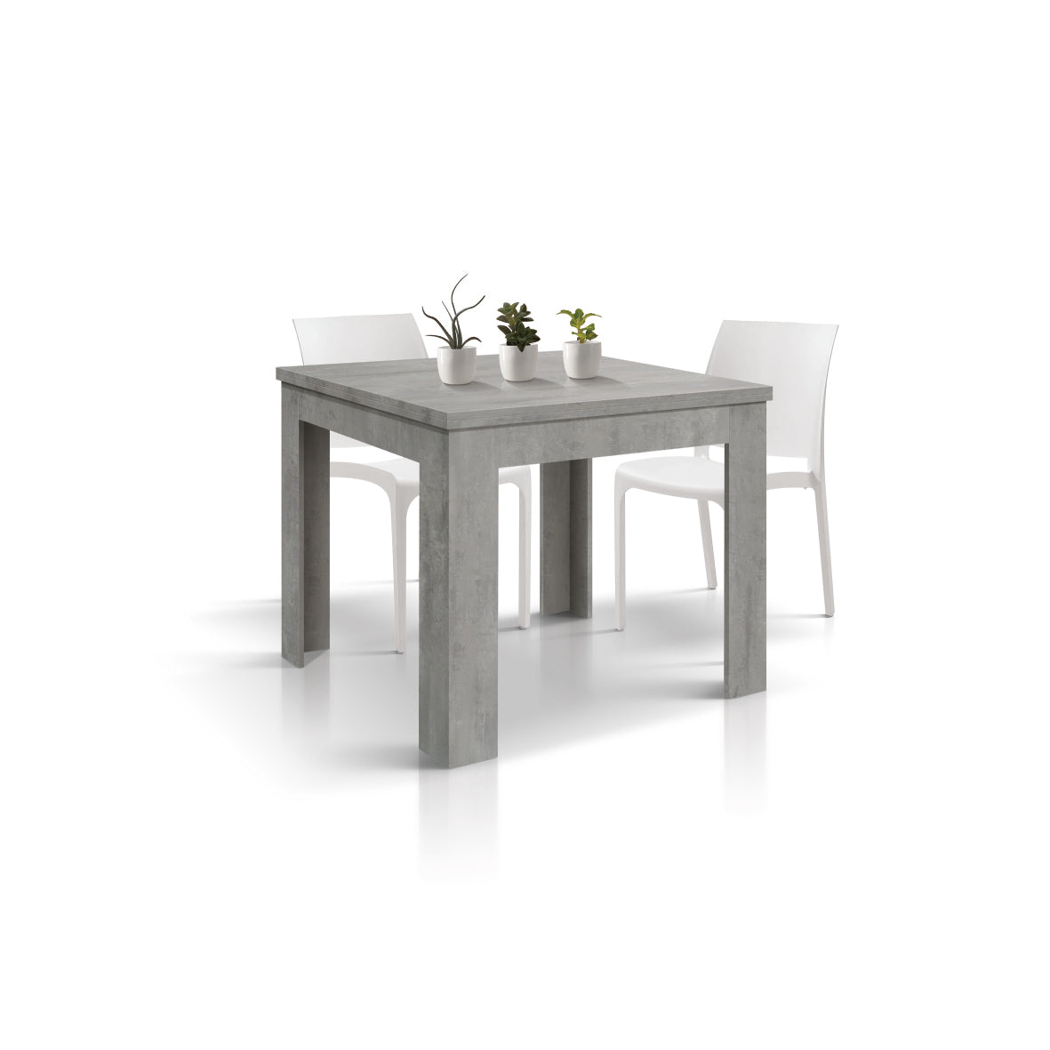 Isabel Uitschuifbare Dining table 90 to 180 cm Cementgrijs Melamine Afwerking For Binnengebruik