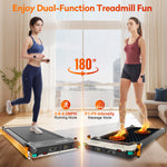 Slim massage treadmill with LED-display, quiet motor, space-saving design, relaxing foot massage, shipping from EU-warehouse