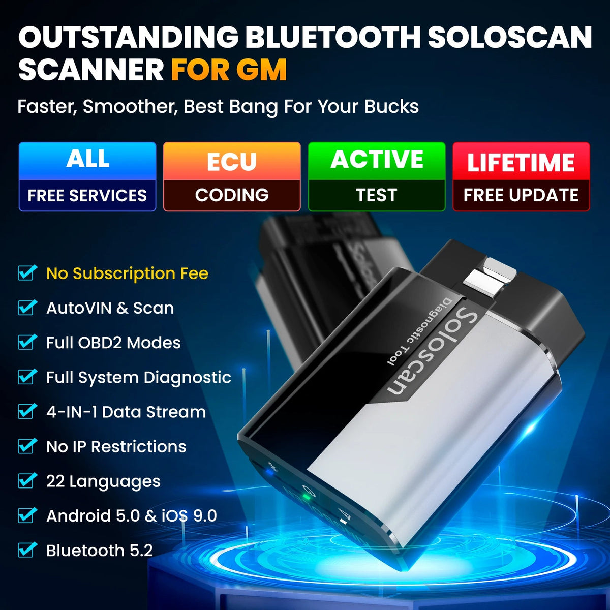 2026 new KINGBOLEN Soloscan for GM professional car diagnostics for Android & IOS