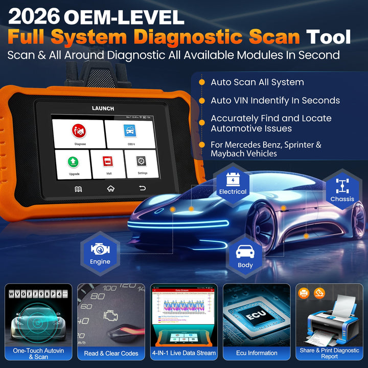 LAUNCH 2026 Creader Elite for BENZ full system car diagnostic tool code reader Scanner