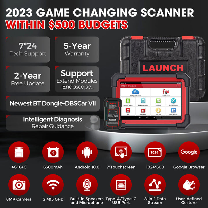 LAUNCH Crp919e Bt wireless bidirectional OBD2 Scanner full systems diagnostic machine CAN FD & DoIP Fcaecu coding
