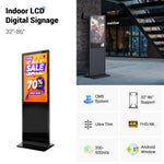 MWE LCD 43/49/55/65 inch standing LCD advertising video player Android indoor touchscreen digital signage and display