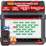 LAUNCH X431 Pro3 ACE 2026 Geüpgradede Bidirectional Scan tool with Dbscar VII Connector OEM Topology map