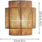 9Inch rattan wall sconce Boho home Decor wall light fixtures with hemp rope rustic lighting for bedroom bathroom hallway entryway