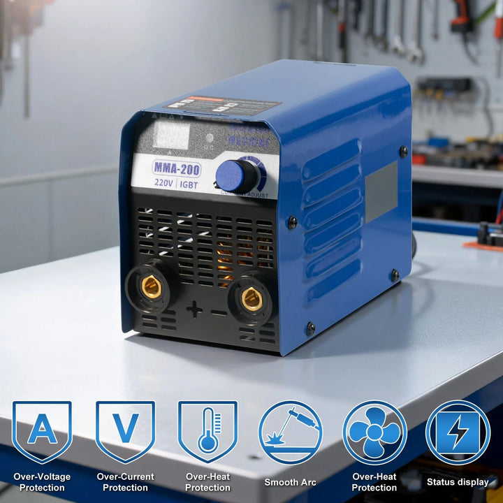 portable MMA 200 arc welder 220V IGBT with overvoltage-, overcurrent- and overheating protection