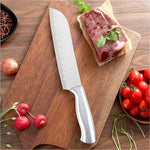 15-piece keukenknife set with knives and handles of high-quality carbon steel, 6 steak knives, black wooden block, ergonomisch