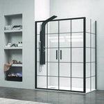 NICO-D6000S Modern Sliding Corner Shower Enclosure 180X70 4-Door Frameless with 6 mm Glass Stainless-Steel Frame for hotels