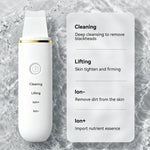 ready to ship: Pore Cleaner gezichts-spatel, ultrasonische gezichtsreiniger, dieptereiniging, ultrasonische huidreiniger