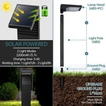 solar-buitenverlichting for looppaden, 2-pack LED IP66 waterproof, warm white, modern solar-padverlichting for garden & oprit