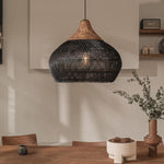 Rattan pendant light rattan chandelier handwoven Boho pendant light for dining room kitchen island living room