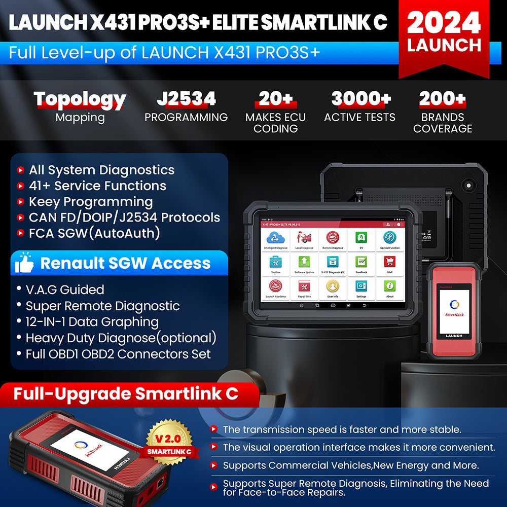 US EU LAUNCH X431 PRO3+ Elite OBD2 Scanner 2026 new J2534 Programming Scantool ECU Online coding Auto machine with 2 year fre