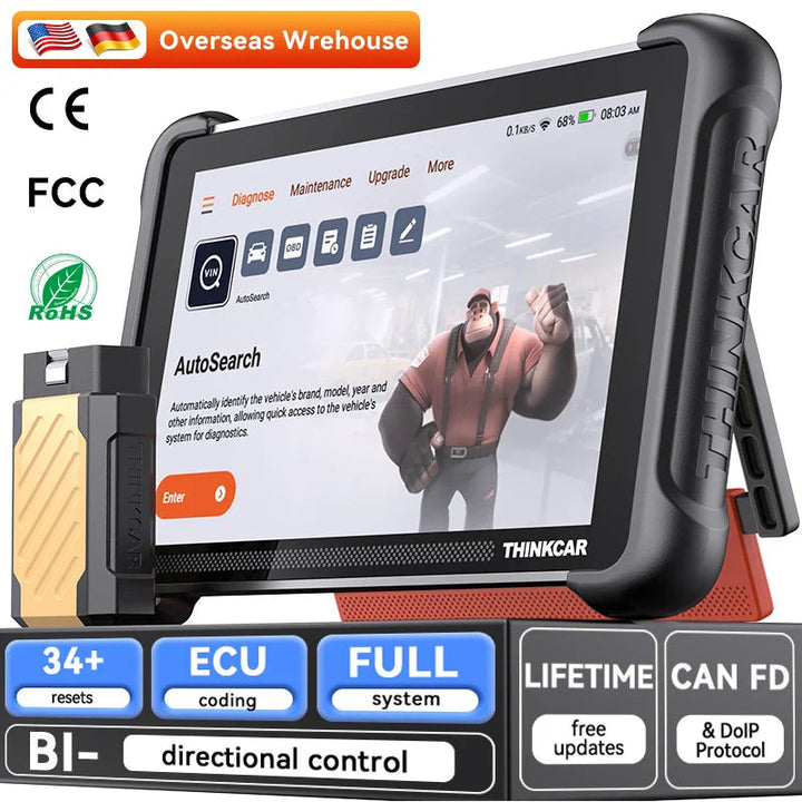THINKCAR ThinkScan 689BT Bluetooth OBD2 Scanner professional car diagnostic tool full system ECU coding CAN FD DoIP Protocol