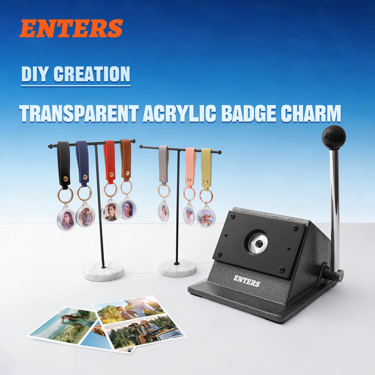 ENTERS Handleiding 2026 new Style 35mm 1 piece Cutter with 100 sets keychain materials or 100 sets only materials