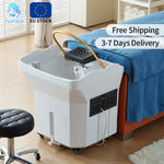 EU Warehouse Luxury Salon Haarwasbak Mobiel Without Connection On The Waterleidingnet Hoofdspa Bak With Waterreservoir Thermostaat portable Shampoo Bak