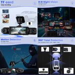 Podofo 3.16'' Dashcam 4-lens 1080P DVR camera 480P links-rechts-achteruitkijkspiegel lusopname nachtzicht bewegingsdetectie v