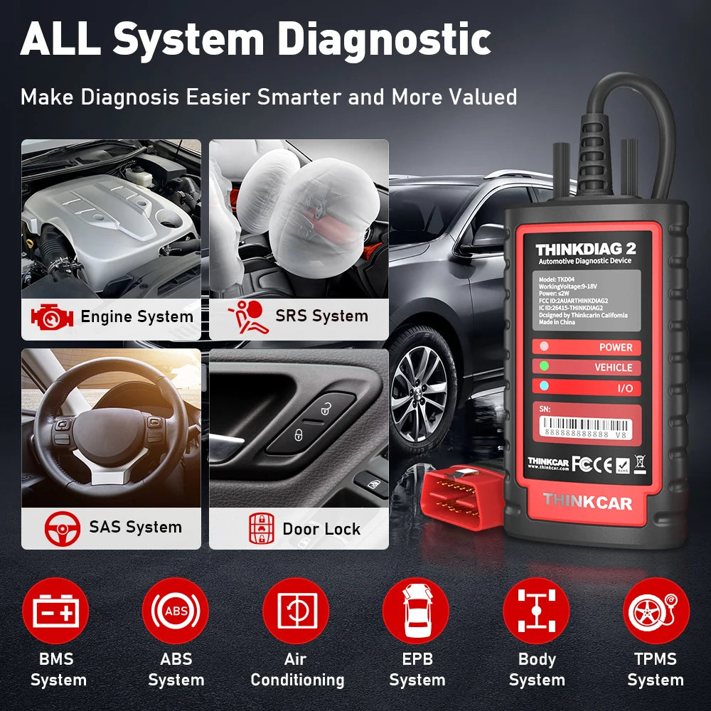 Thinkcar Thinkdiag2 Vehiclescanner machine Diagnostic tool Obd2 All Software 1 Year free
