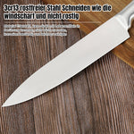 14-piece knife set in stainless steel with sharpening rod, professional kitchen knives