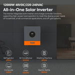 PowMr 11KW 12KW 48V Solar Inverter 230Vac Parallelle aansluiting ondersteund Pure Sine Wave Hybride Solar Inverter for huisho