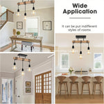 3-koppige pendant light for aan the plafond, rustieke wooden kroonluchters, black woondecoratie for dining room, living room, bedroom, kitchen, zolder, indoor