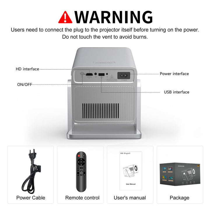 Magcubic X7 1080P Android 14 Smart Projector with automatic focus, LCD-Display, helder for buitengebruik and overdag, suitabl