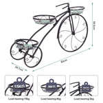 3-tier bicycle plant stand iron tricycle flower pot holder house garden patio decor