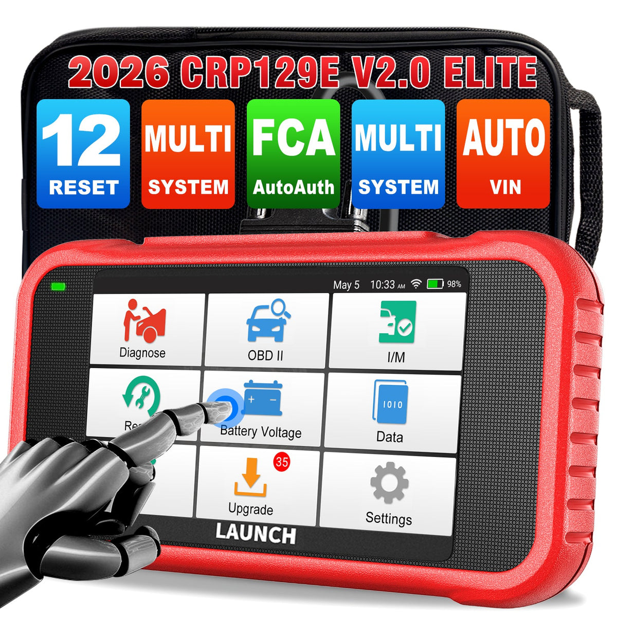 LAUNCH CRP129E V3.0 Elite Diagnostics tool for car's OBD2 scanner With 8 Special Service Car Motor Analyseapparaten Lifetime Free Upgrades