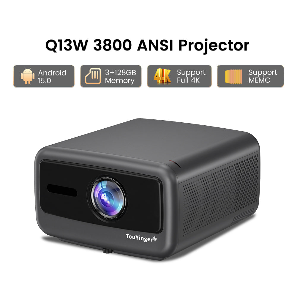 Poland Warehouse Q13W Android Projector 3800ANSI Supports Full 4K V660 Chip Android 15 MEMC Enclosed Optical Smart Home Theat