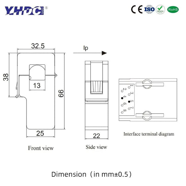 SCT013-RJ45 Split Core AC-current transformer | RJ45 Plug & Play, safety lock, 1% accuracy | CE Rohs ISO