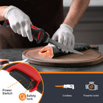 Li-Ion Wireless Electric Filet Knife With Antisliphandvat, 4 Ti-Nitride S.S. Coated Antiaanbaklaag Heen And Weer Moving Bladen