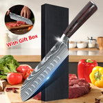 Pakkahouten handle Flexibel and handy 7CR17 stainless steel Santoku-knife
