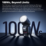 Local stock Godox V100 round head camera flitser wireless transmission Speedlite flitser for Canon Nikon Sony Fuji Olympus