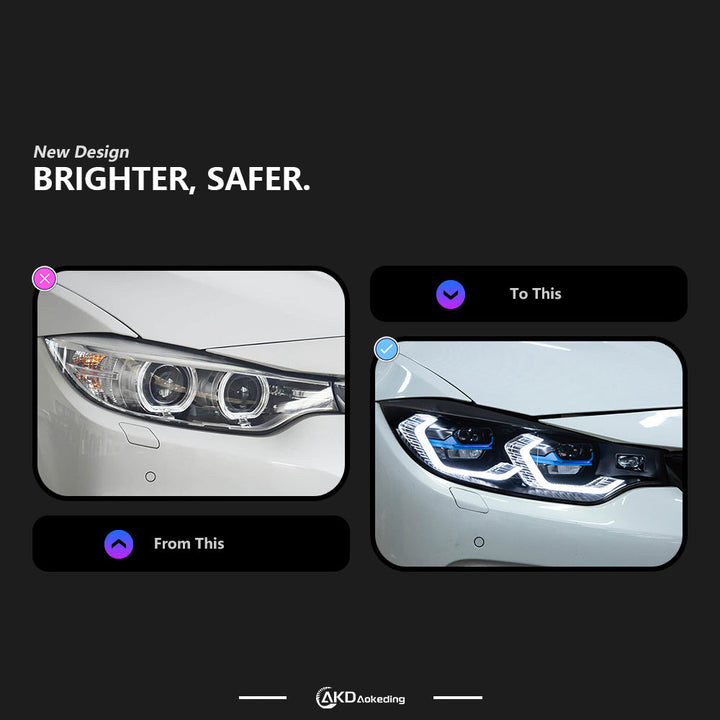 2 pcs AKD headlight for BMW F32 F36 M4 F80 LED headlight 2013-2019 headlights 425I DRL turn signal auto-accessoire