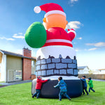 20/26/33ft Giant Inflatable Santa Claus with Chimney for Garden and Lawn Holiday Decor