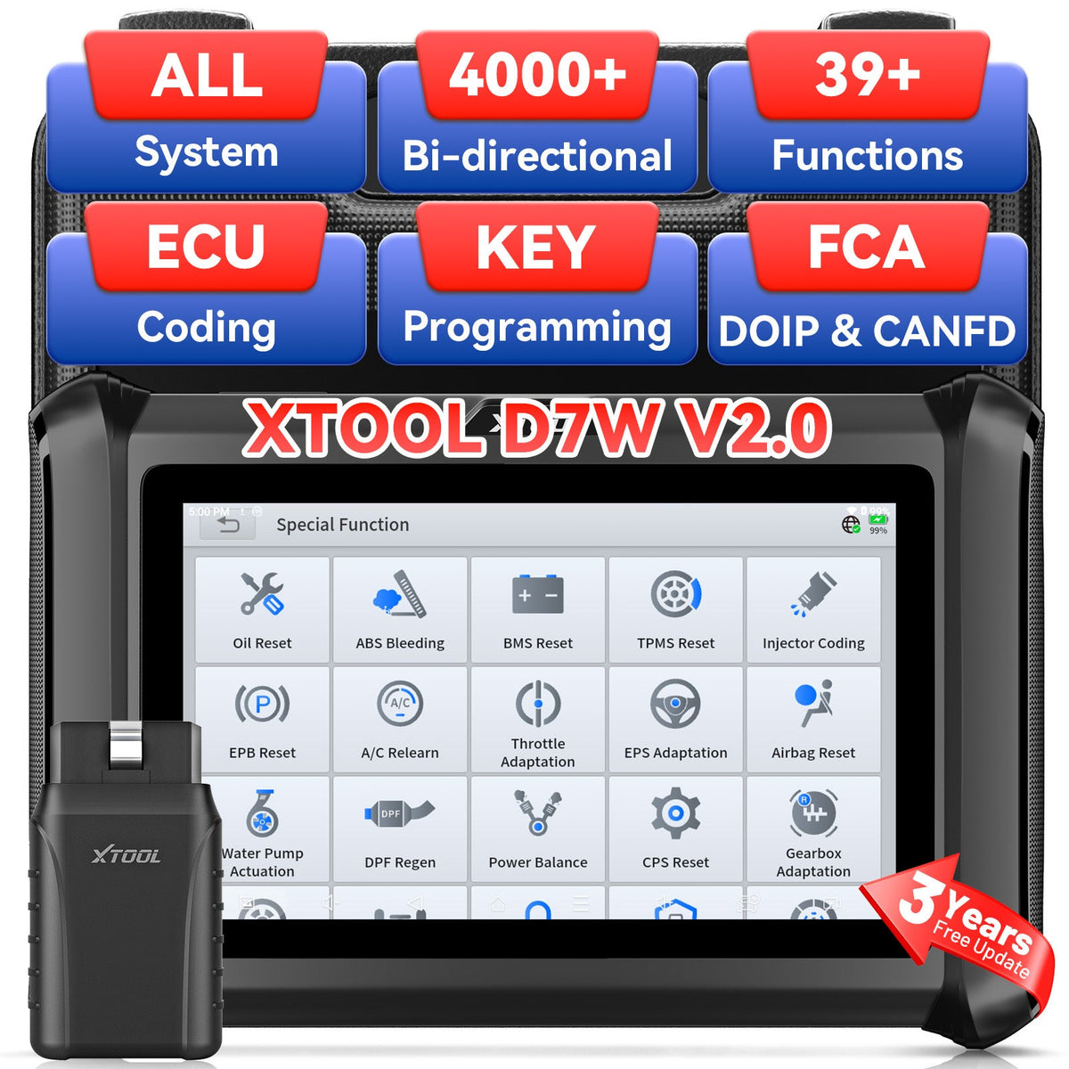 EU Stock XTOOL D7W EU Multi-merk Auto Scanner OBD2 diagnostic device diagnostic tool for Auto's key programming for all Voer