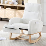 Modern rocking chair Teddy upholstered comfortable Rocker armchair footrest side pocket living room